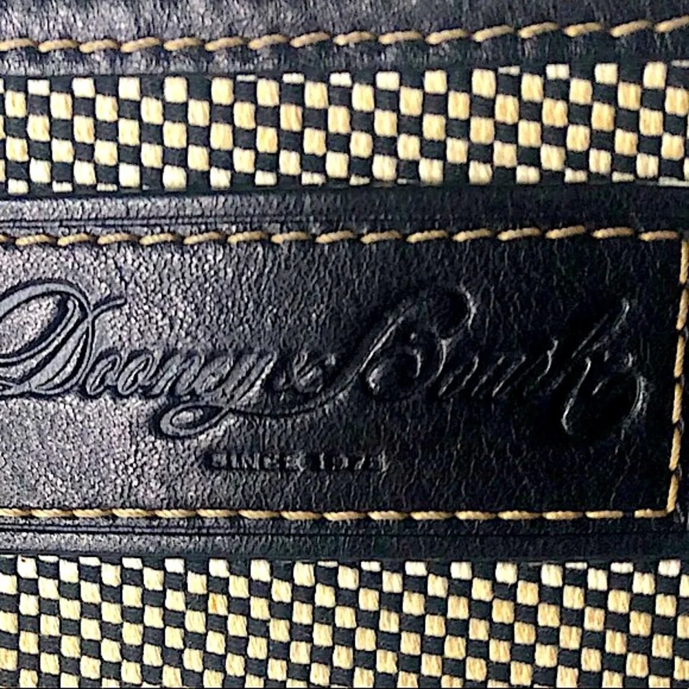 Dooney & Bourke Travel Tweed/Black Leather Cross Body Shoulder Bag